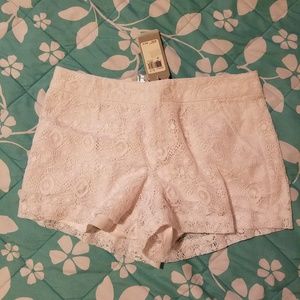 Guess white laced shorts